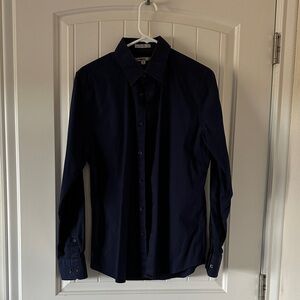 Express 1MX Dark Blue Dress Shirt